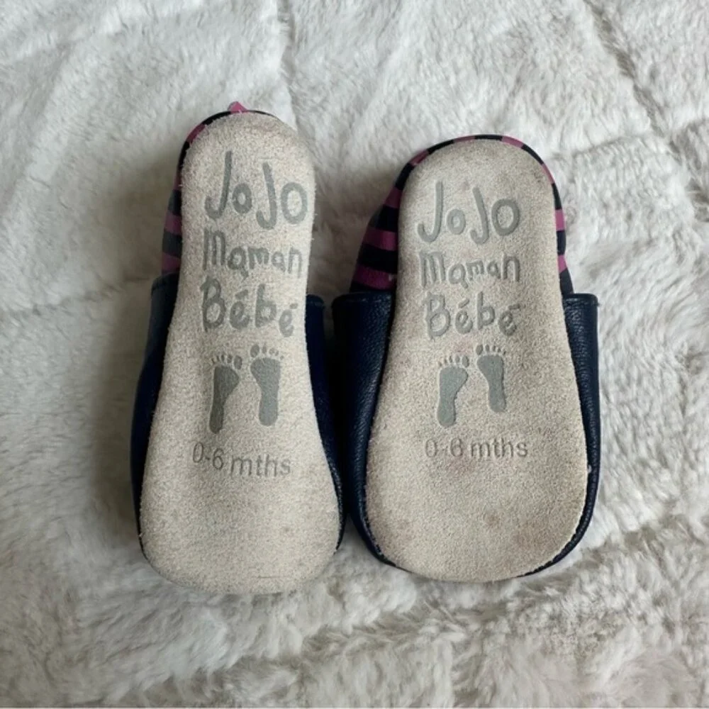 Jojo Maman Bebe | Purple, Pink & Blue Floral Infant Moccasins | Size 0-6 Months